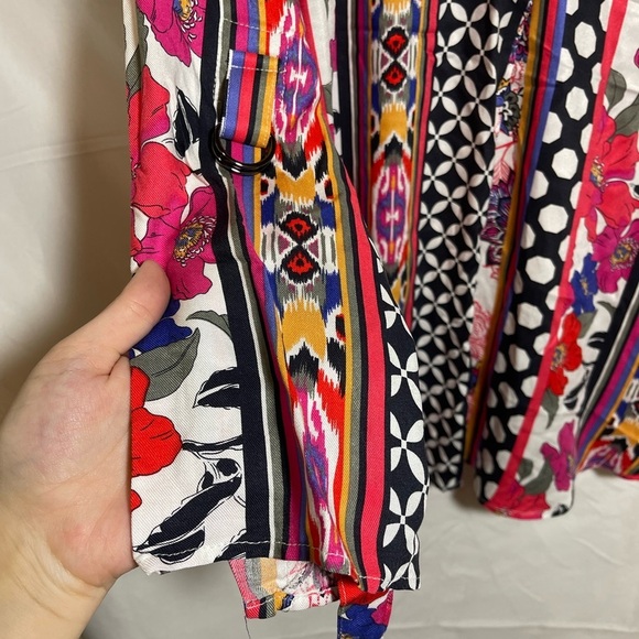 Ruby Rd. Multicolor Floral and Geometric Button Down Shirt - Picture 3 of 7
